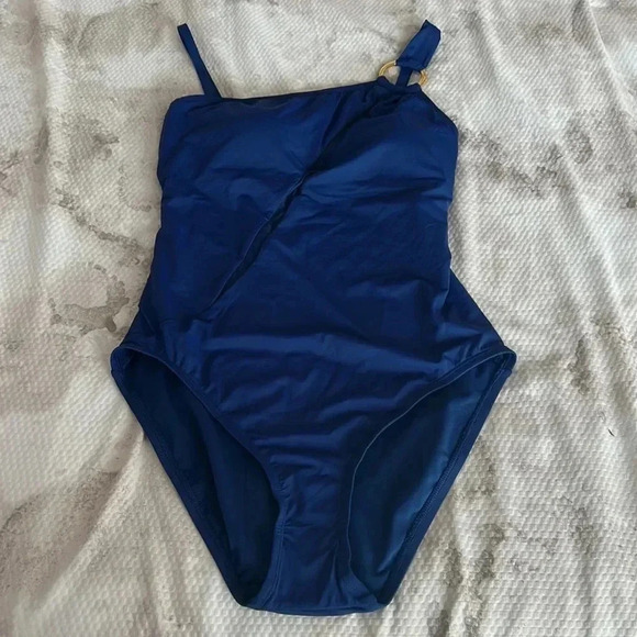 BLEU BY ROD BEATTIE RING ME UP ASYMMETRICAL ONE SHOULDER ONE PIECE - Picture 7 of 11